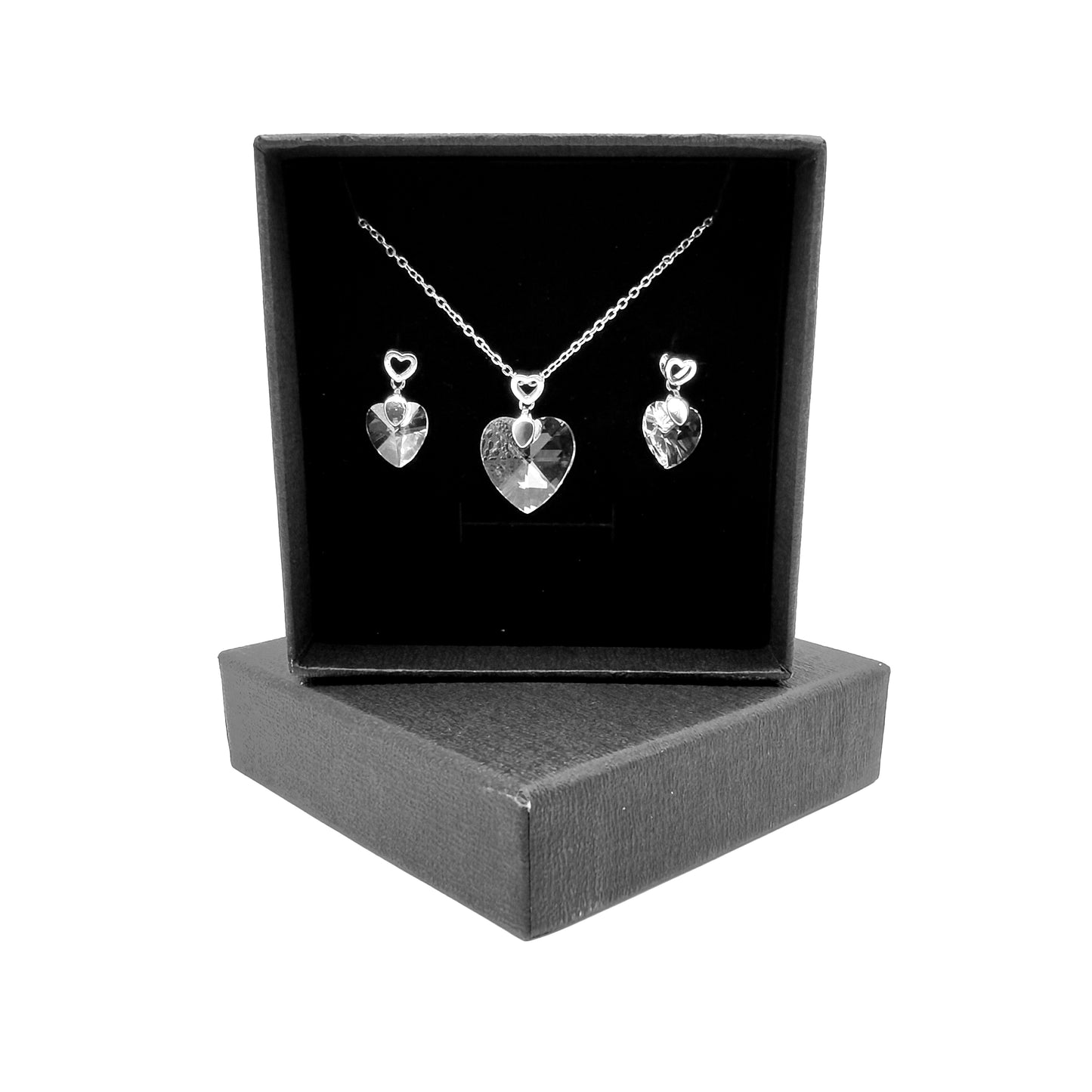 Clear Heart Set Silver