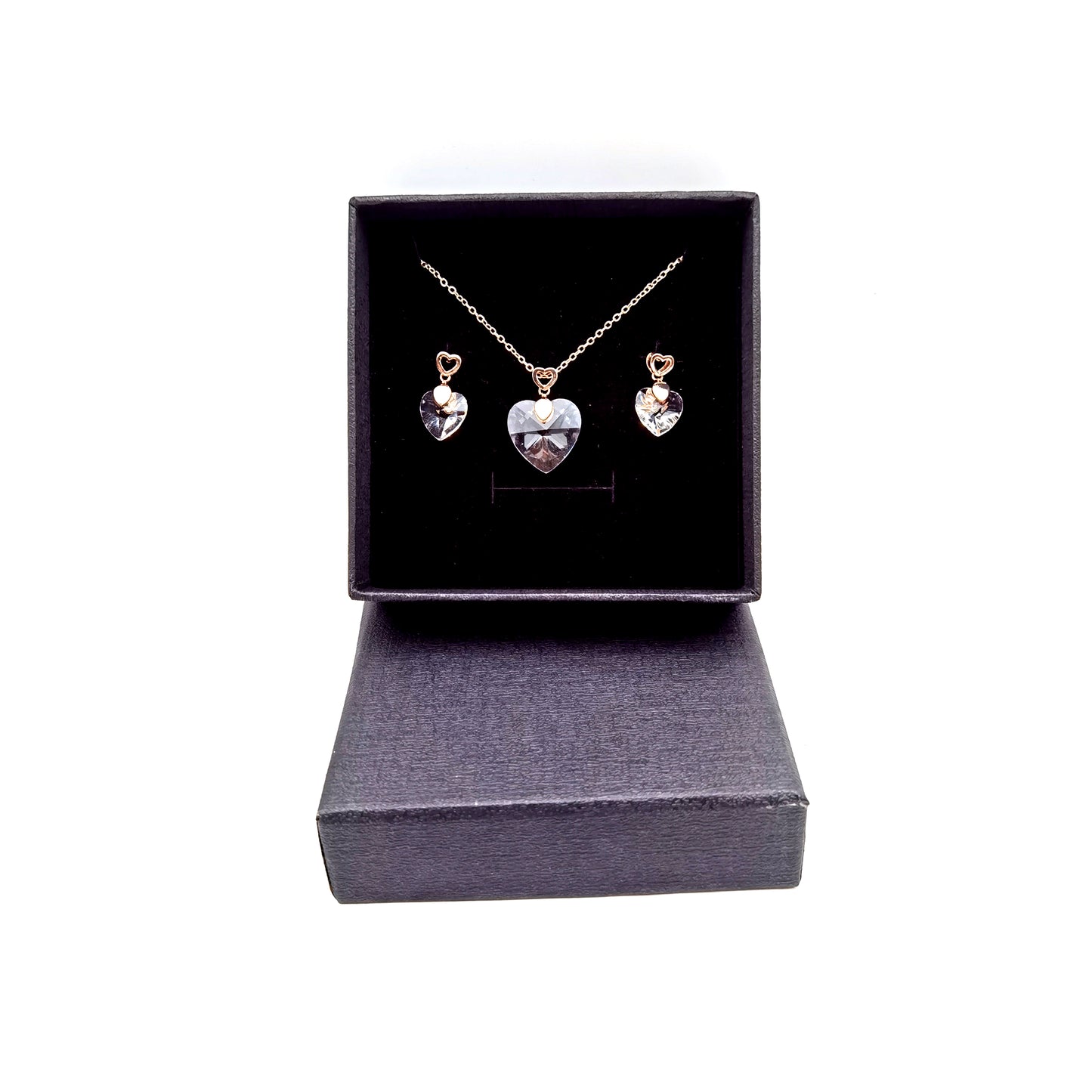 Clear Heart Set Silver