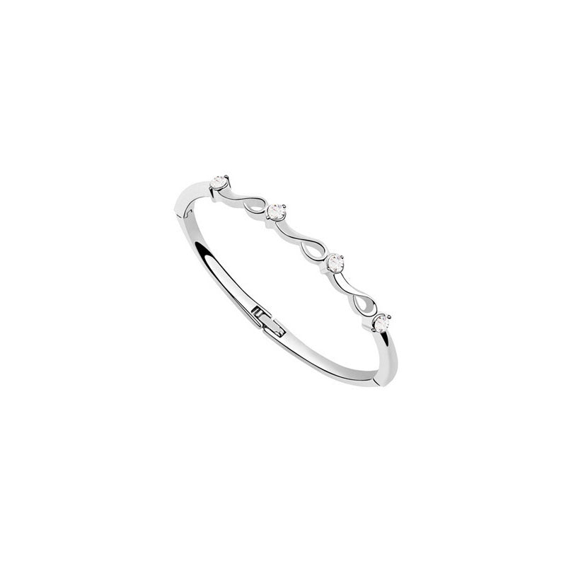 Four Crystal Bangle Bracelet