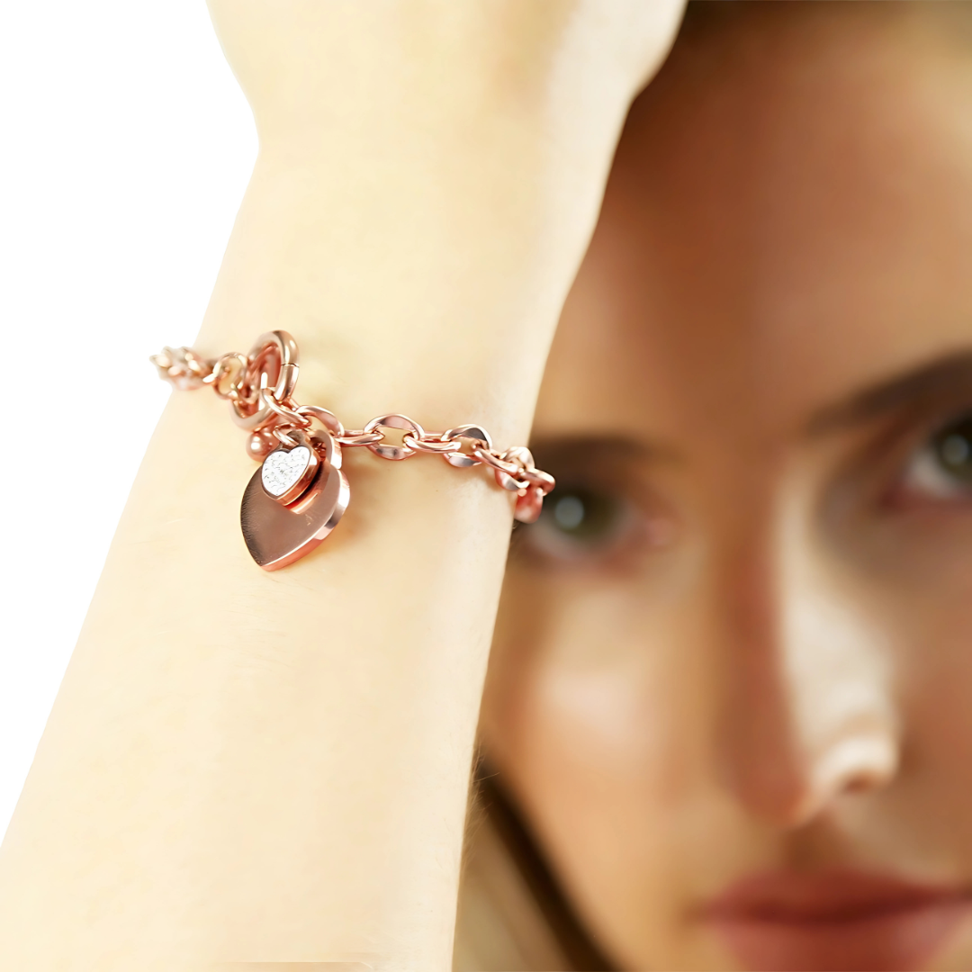 MGJ™ Crystal Heart Charm Toggle Bracelet