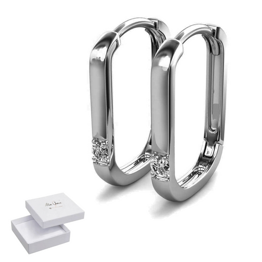 MGJ™ 1ct Moissanite Hoop Earrings | 925 Sterling Silver, VVS1 Clarity ,18K White Gold Plated (Copy)