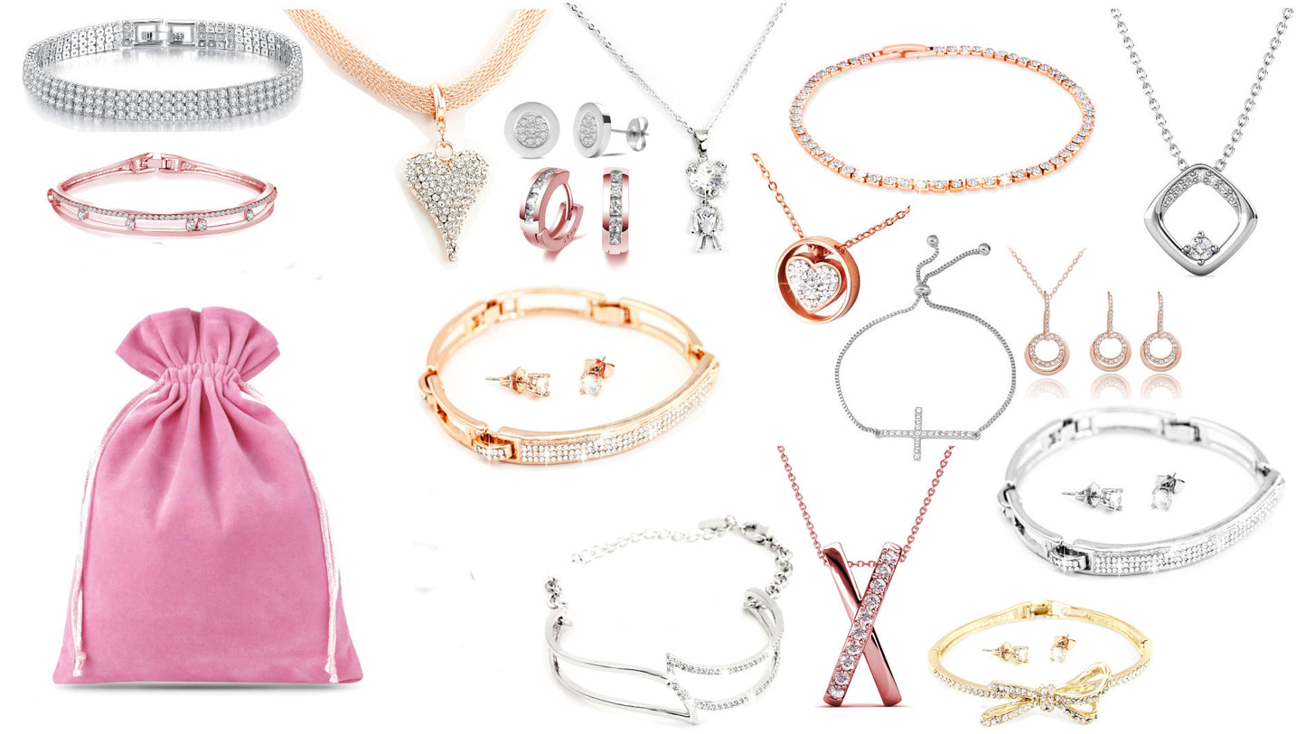 12 Piece Valentines Gift Pouch Encrusted with Crystals from Swarovski