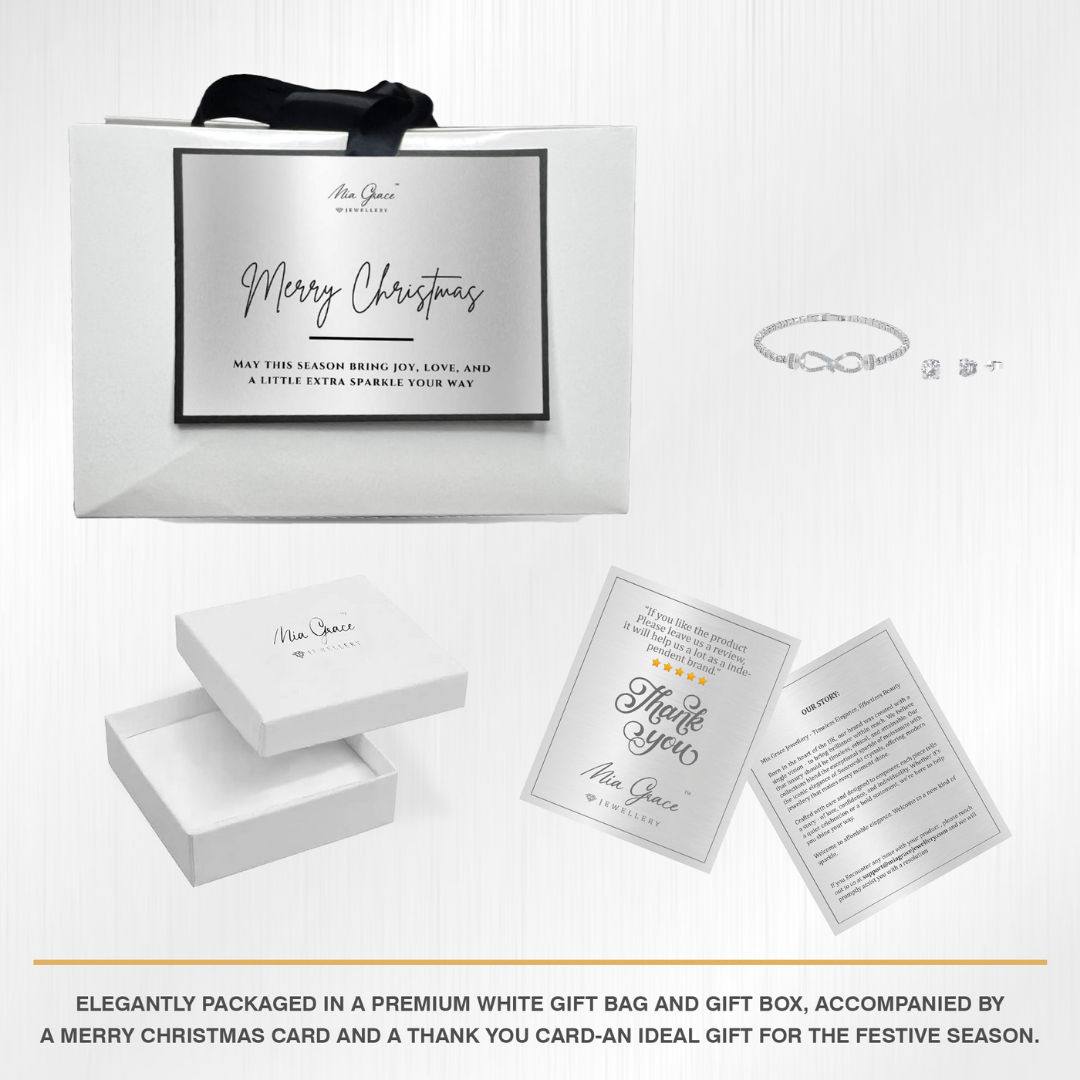 Pave Infinity Tennis Bracelet & Earring Set