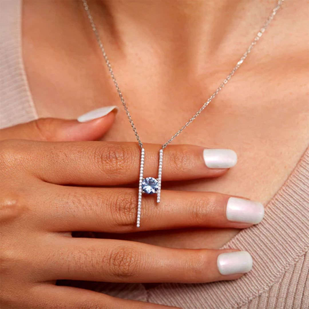 Mia Grace Jewellery MGJ™ 1ct Moissanite H Pendant Necklace | 925 Sterling Silver