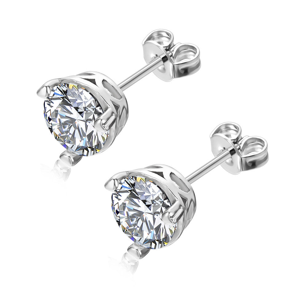 Perfect White Moissanite Diamond Fine Jewellery 925 Sterling Silver Classic Solitaire Stud Earrings