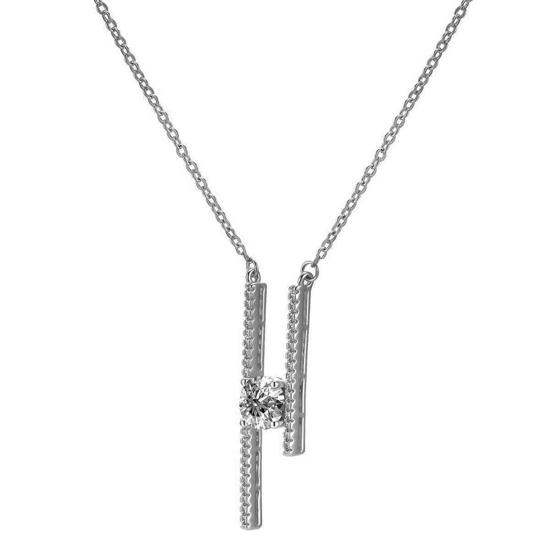 Mia Grace Jewellery MGJ™ 1ct Moissanite H Pendant Necklace | 925 Sterling Silver
