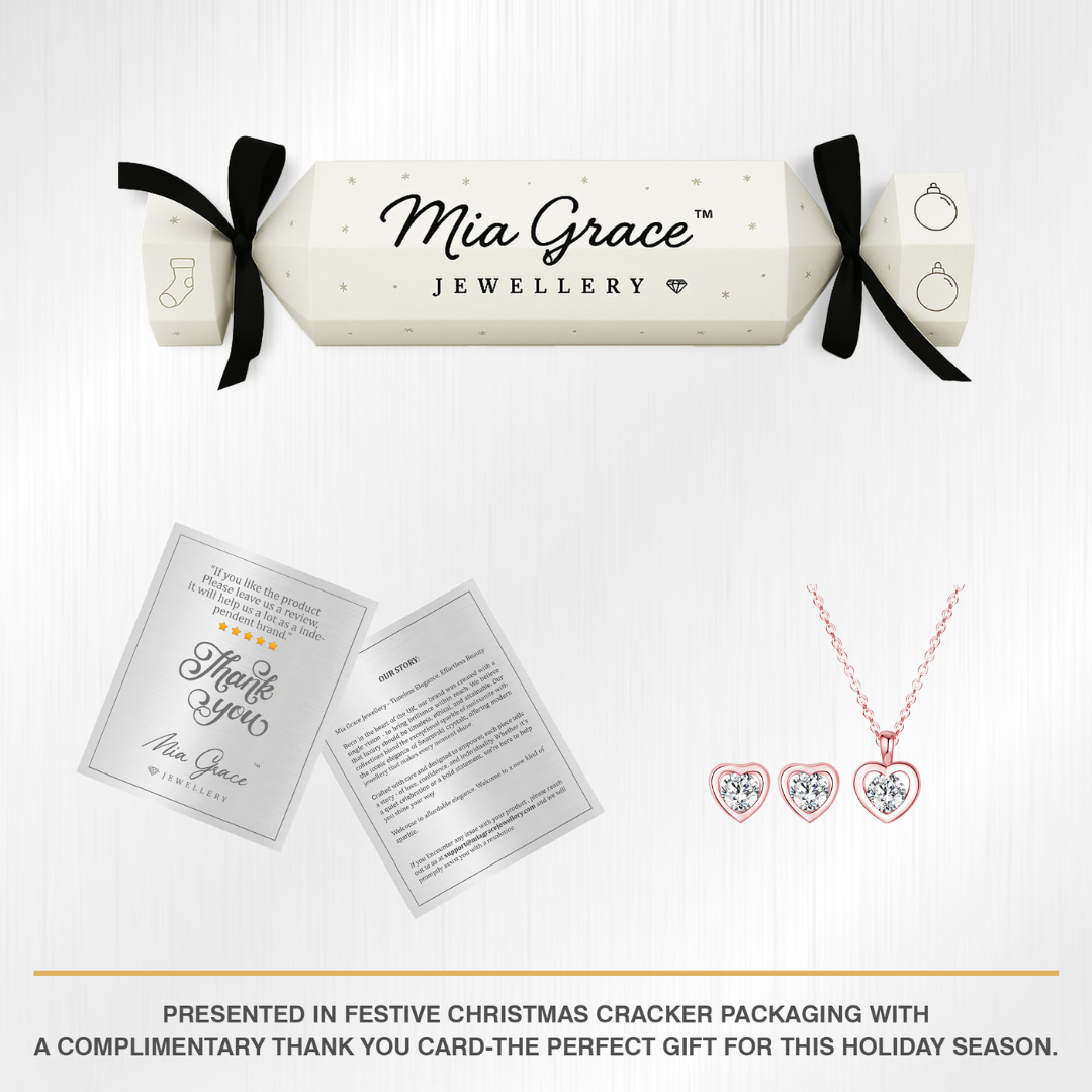 Two heart Pendant & Earring Set