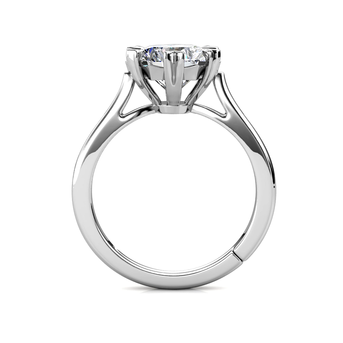 925 Silver 1 Crt Mini Heart Moissanite Diamond Ring