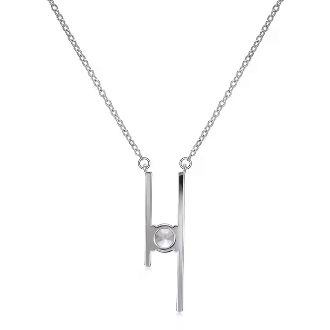Silver Auteur Moissanite Diamond H Pendant