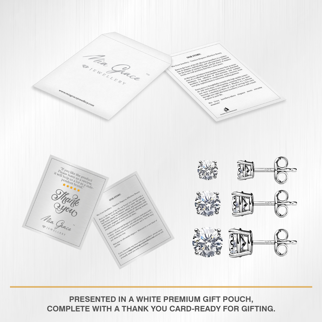 Swarovski Crystal Solitaire Earrings ( Set of 3)