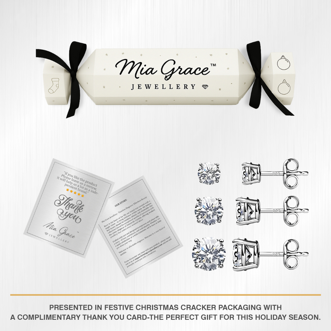 Swarovski Crystal Solitaire Earrings ( Set of 3)