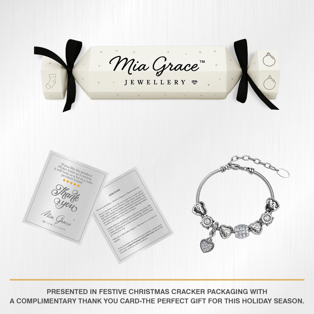 Drop Heart Charm Bracelet