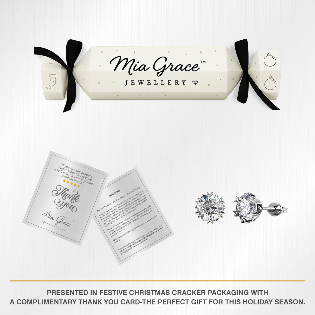 MGJ™ 1ct Moissanite Earrings Mini Heart Studs 925 Sterling Silver 18K White Gold Plated