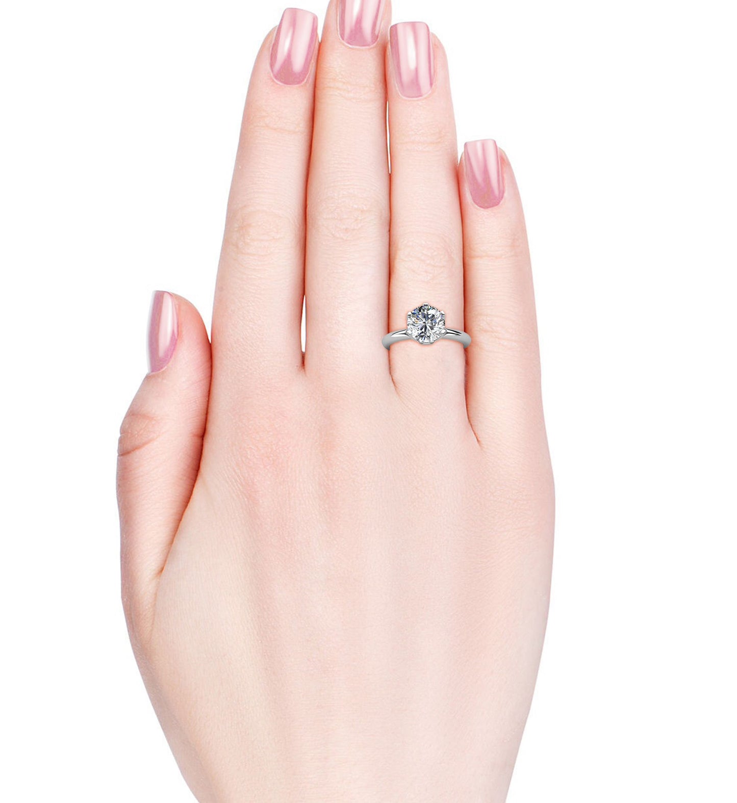 Brilliant Cut Lab Grown 1ct Moissanite Diamond Jewellery Classic 925 Silver Solitaire