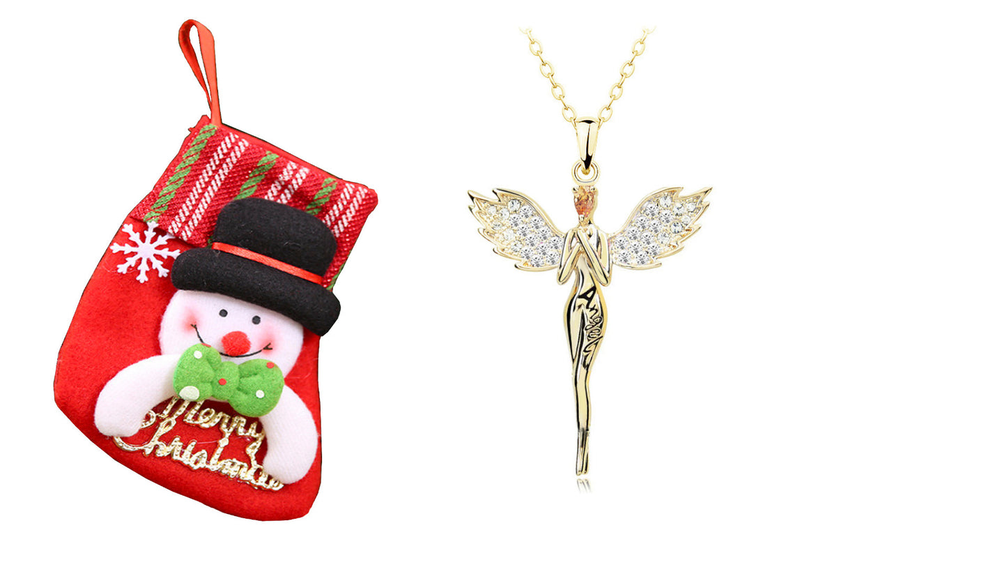 Guardian Angel Pendant Snowman Stocking