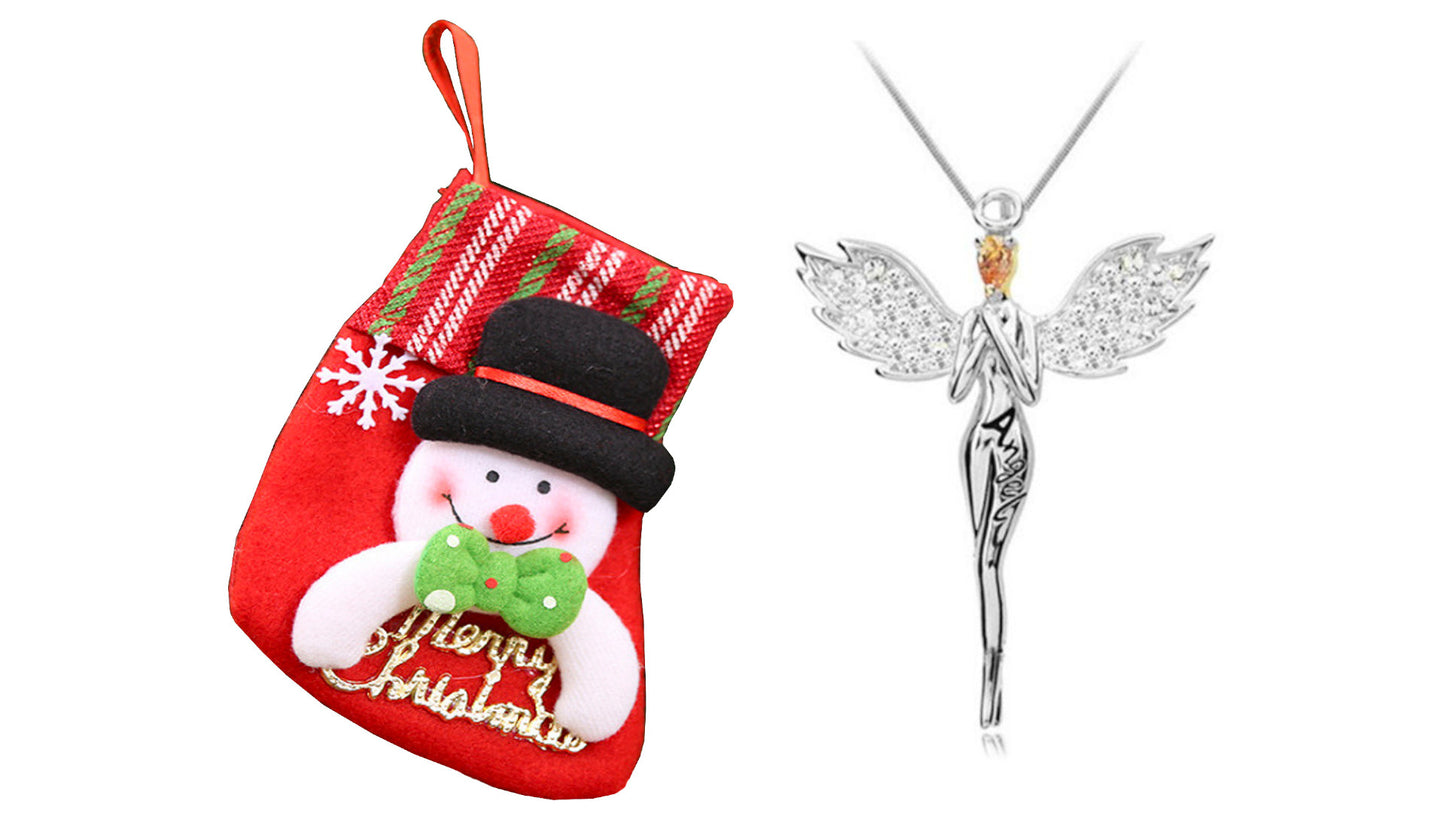 Guardian Angel Pendant Snowman Stocking