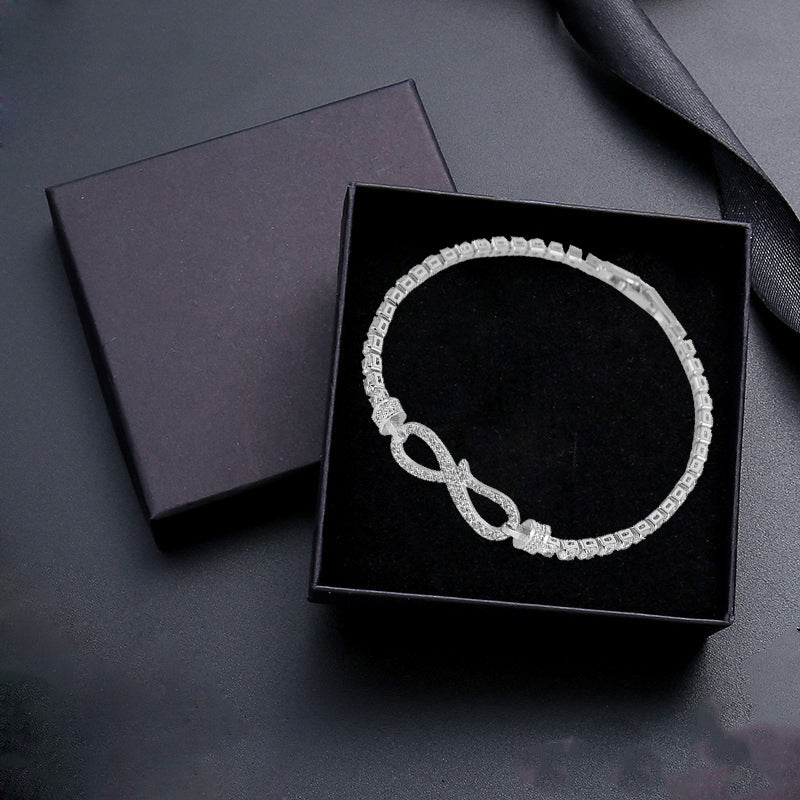 Pave Infinity Tennis Bracelet & Earring Set