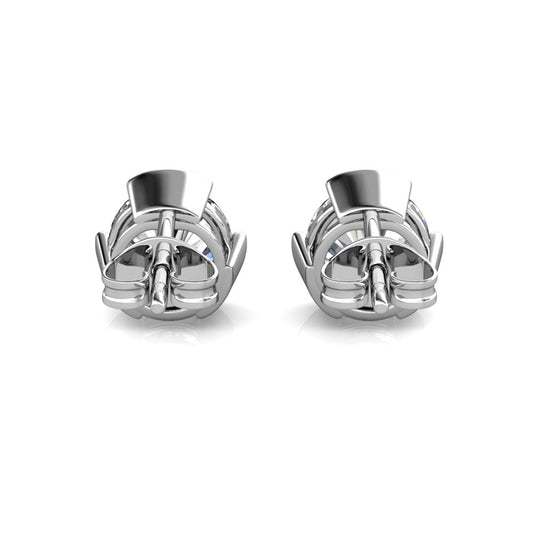 Fine Jewellery 925 Sterling Silver Classic Solitaire Stud Earrings