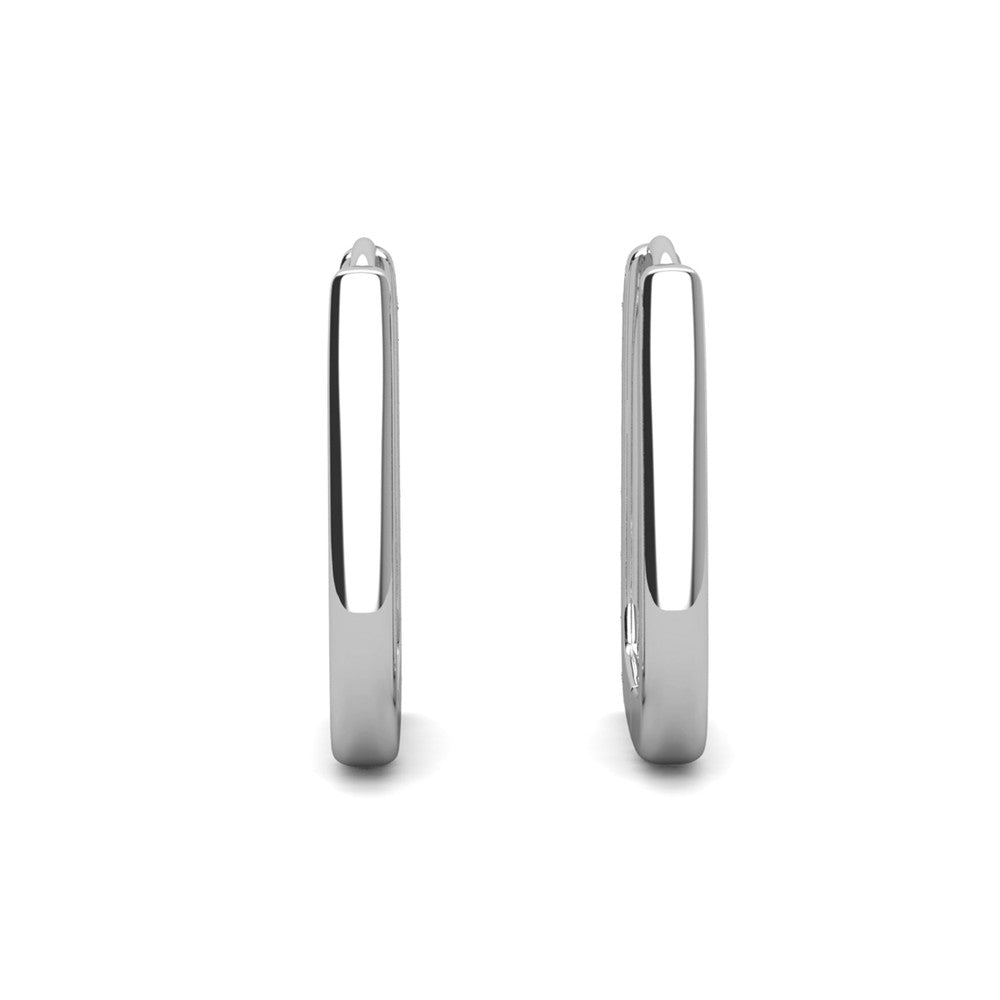 925 Silver White Gold Small Square Hoop Moissanite Diamond Earrings