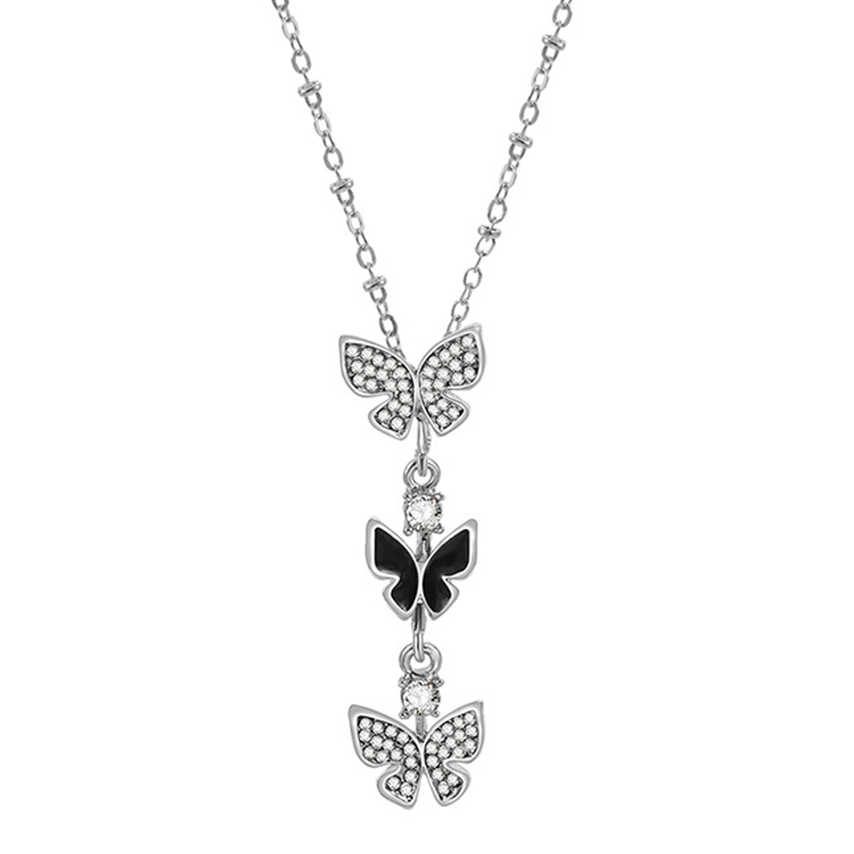 Butterfly Link Set Encrusted with Crystals for Swarovski