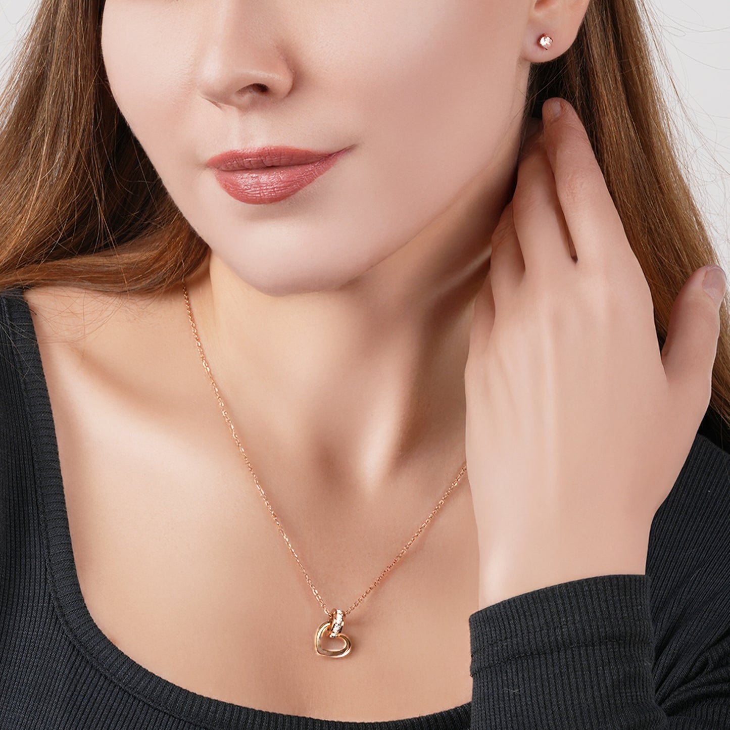 Heart Charm Pendant & Earrings