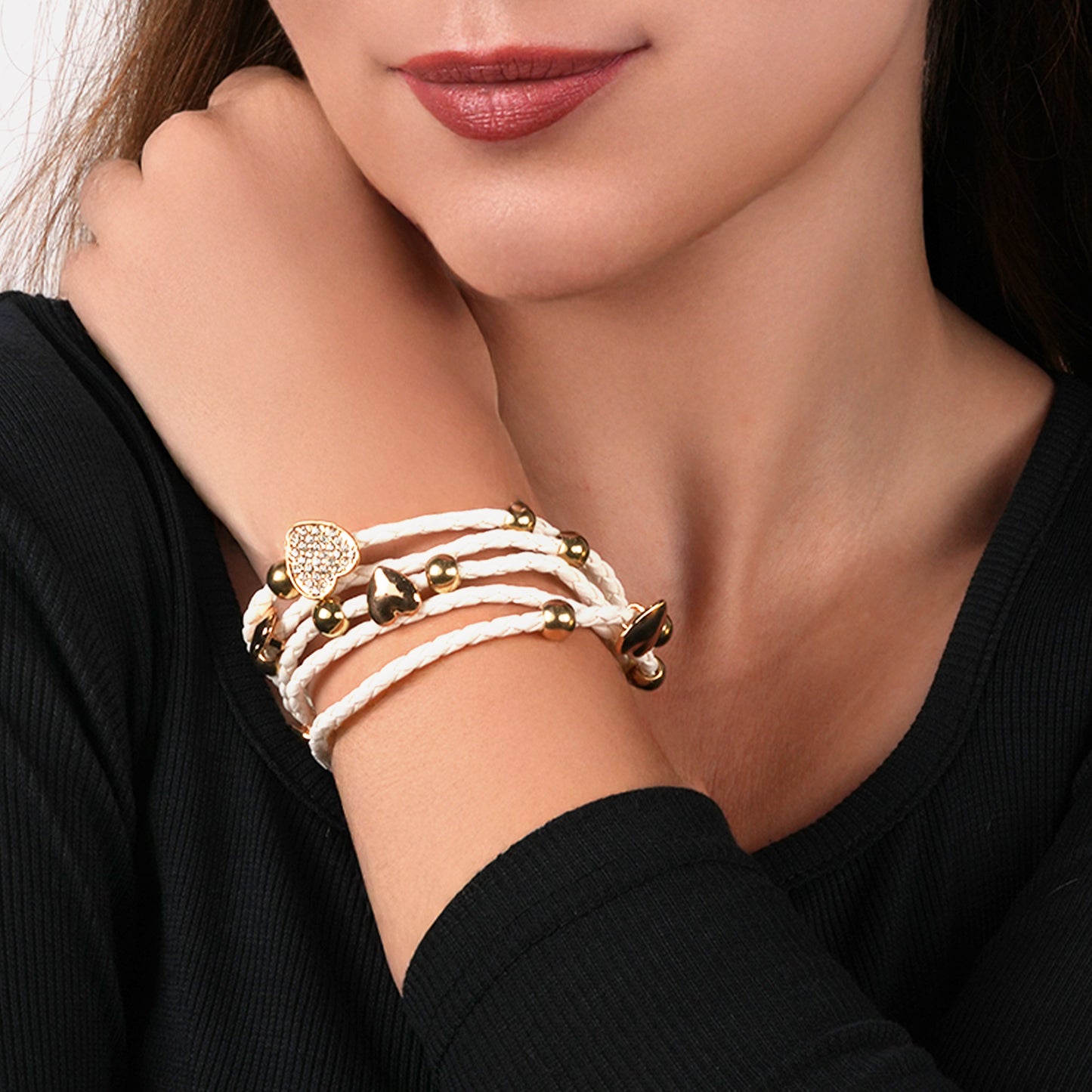 Leather Heart Bracelet