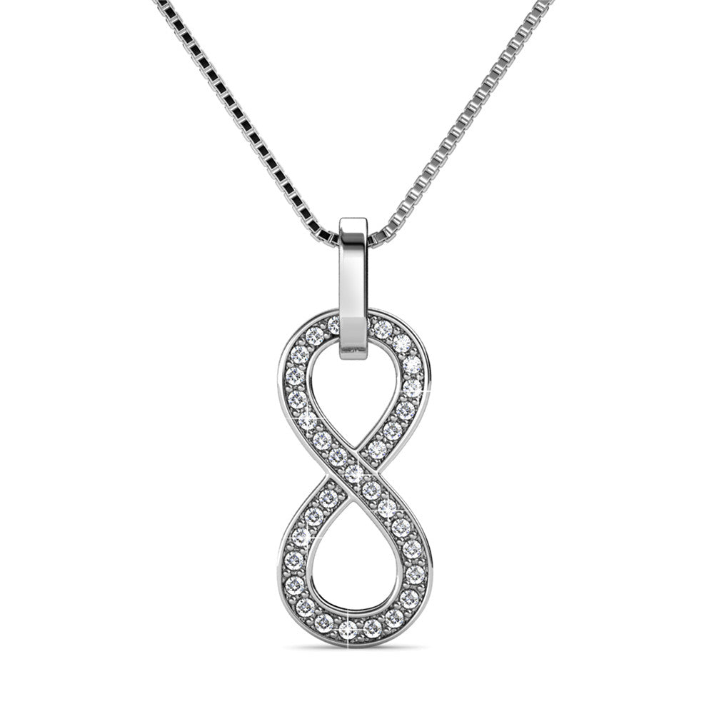 Moissanite Diamond Jewellery 925 Silver Infinity Love Pendant Necklace