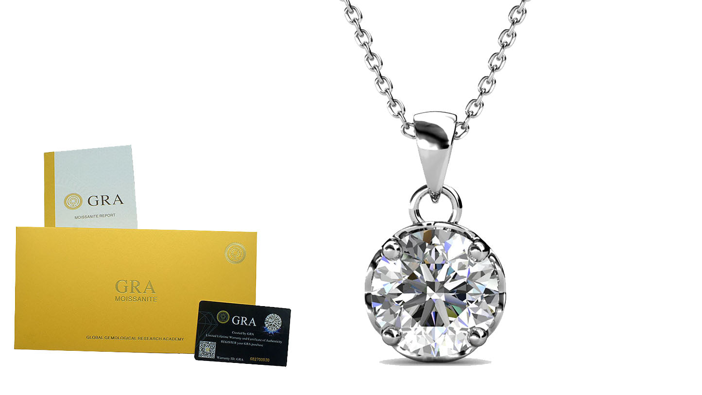 1crt Moissanite Diamond Pendant.