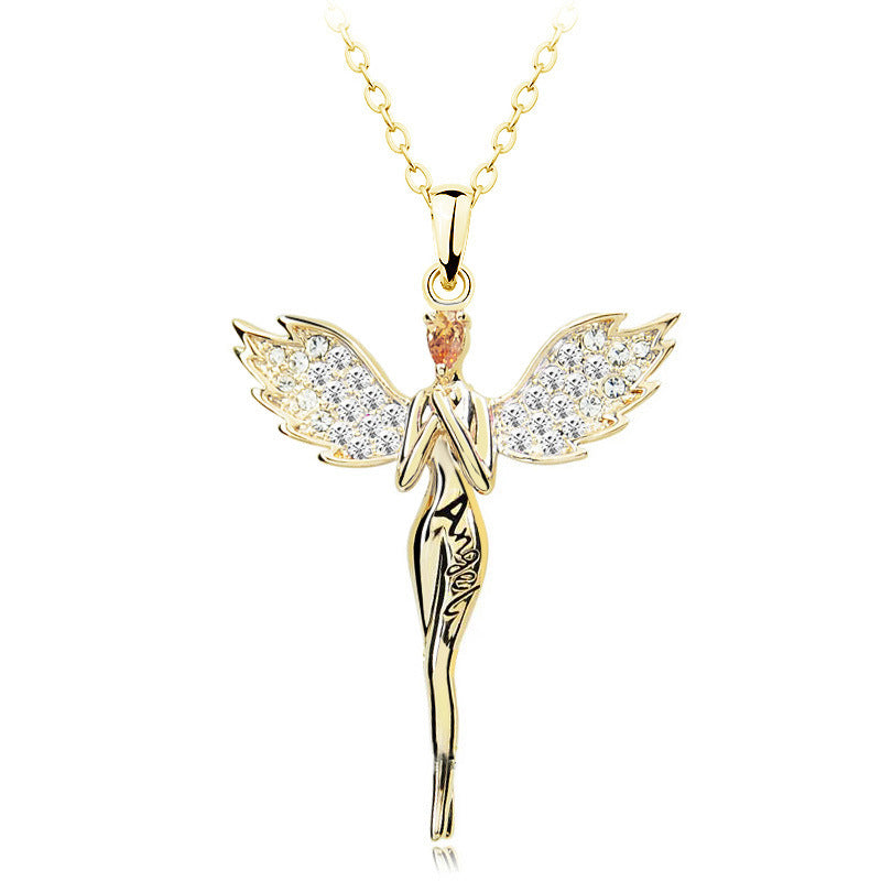 Guardian Angel Necklace With Crystals From Swarovski