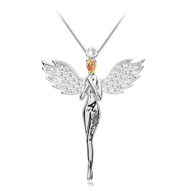 Guardian Angel Necklace With Crystals From Swarovski