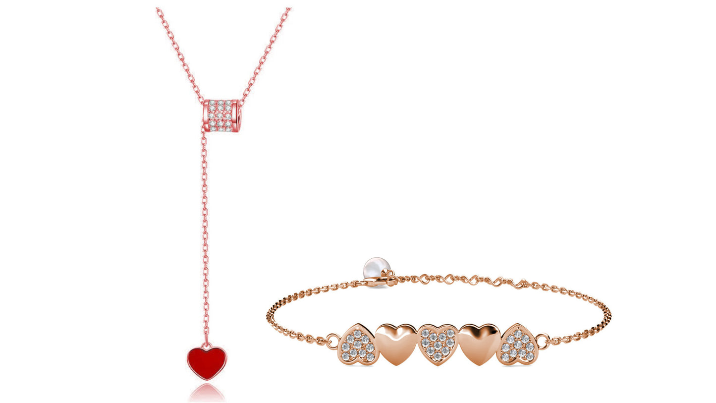 Pave Heart Tri Set