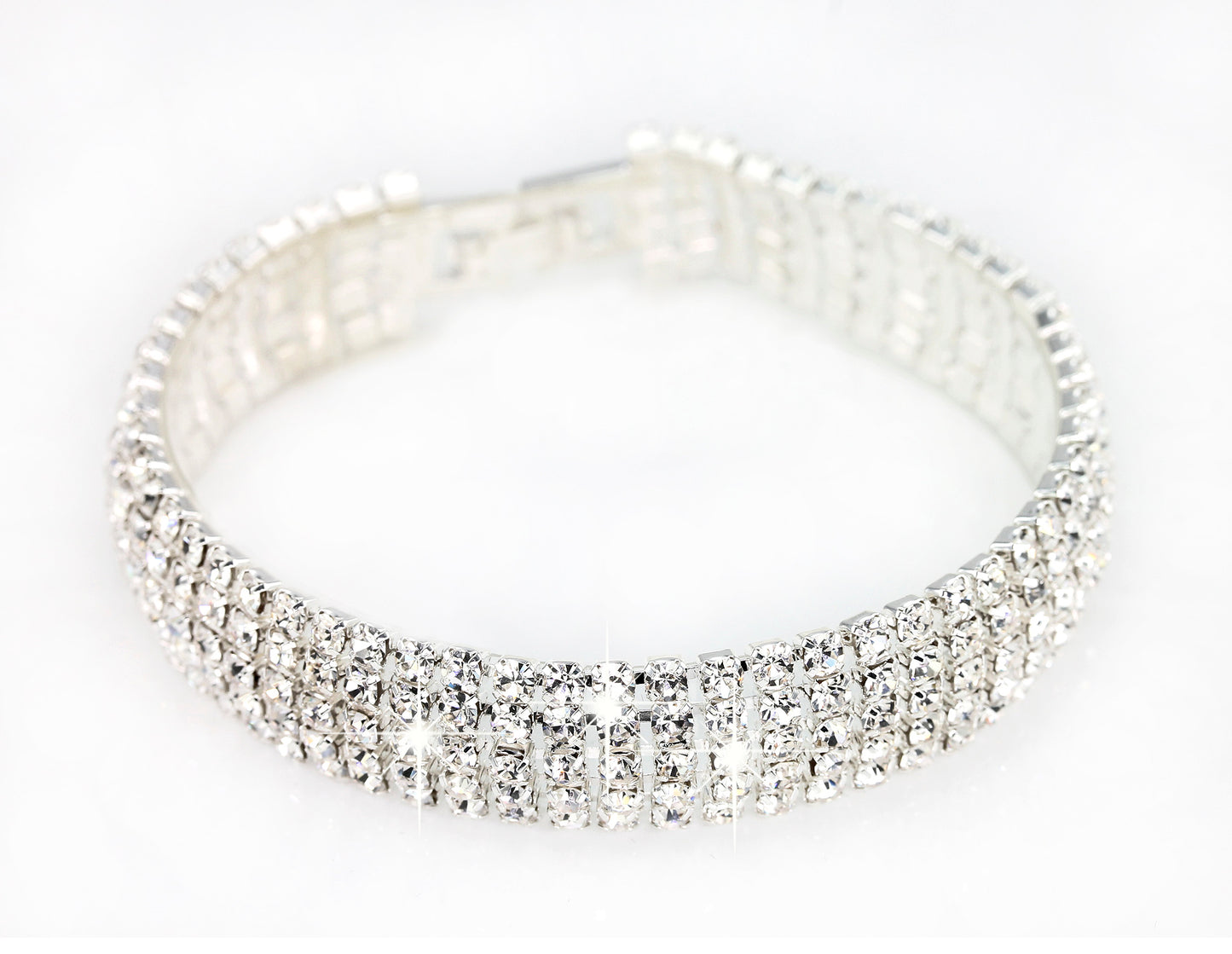 Five row Bracelet Encrusted with Crystals from Swarovski