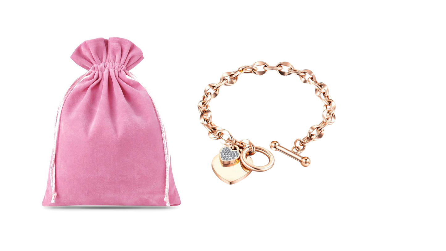 Toggle bracelet Encrusted with Crystals from Swarovski - Valentine Gift Pouch