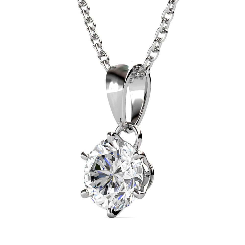 Ideal Cut 1 Carat Moissanite Lab Grown Diamond 925 Sterling Silver Solitaire Pendant