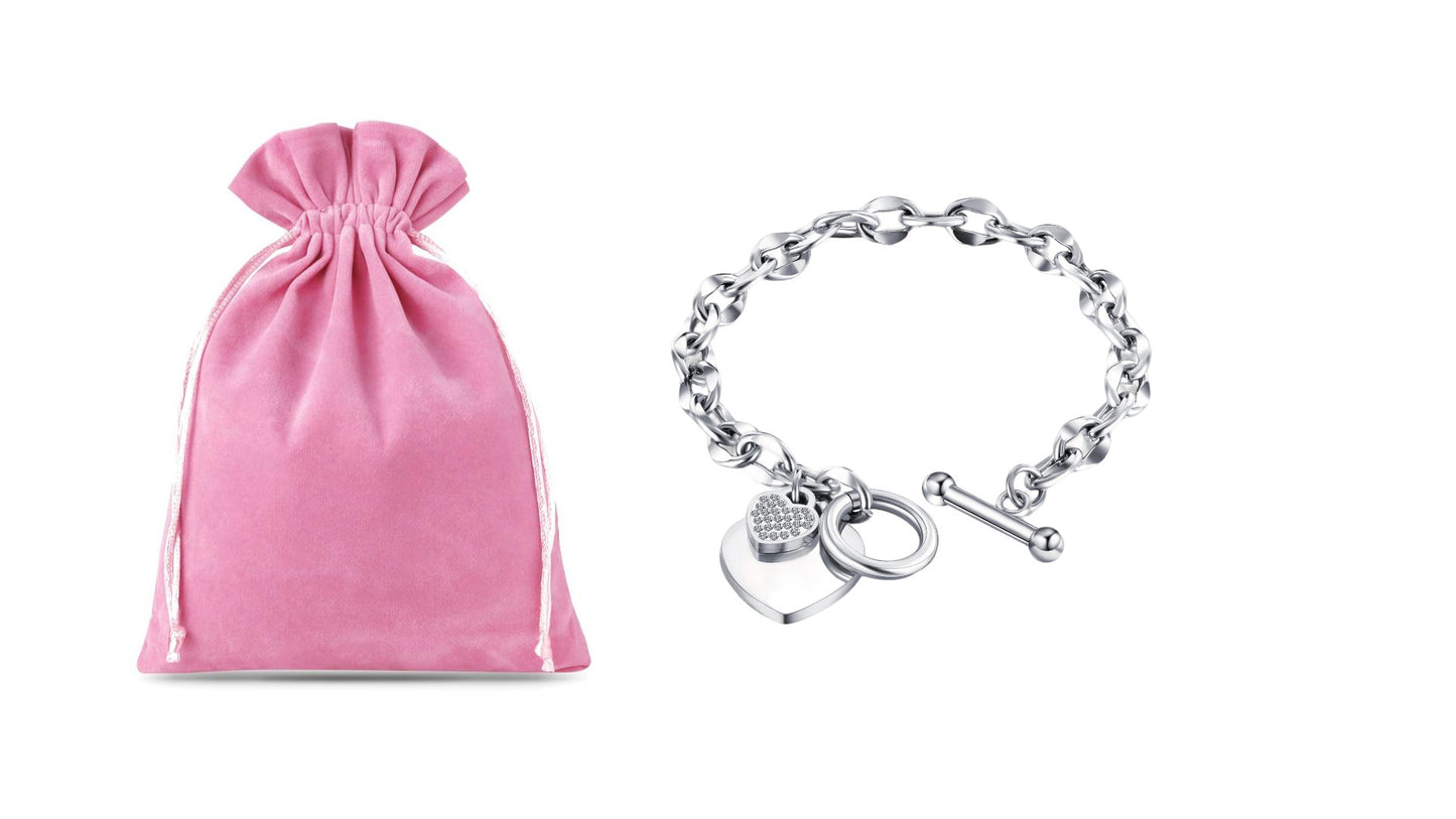 Toggle bracelet Encrusted with Crystals from Swarovski - Valentine Gift Pouch