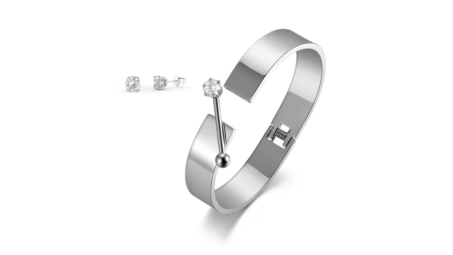 Solitaire Cuff Bangle
