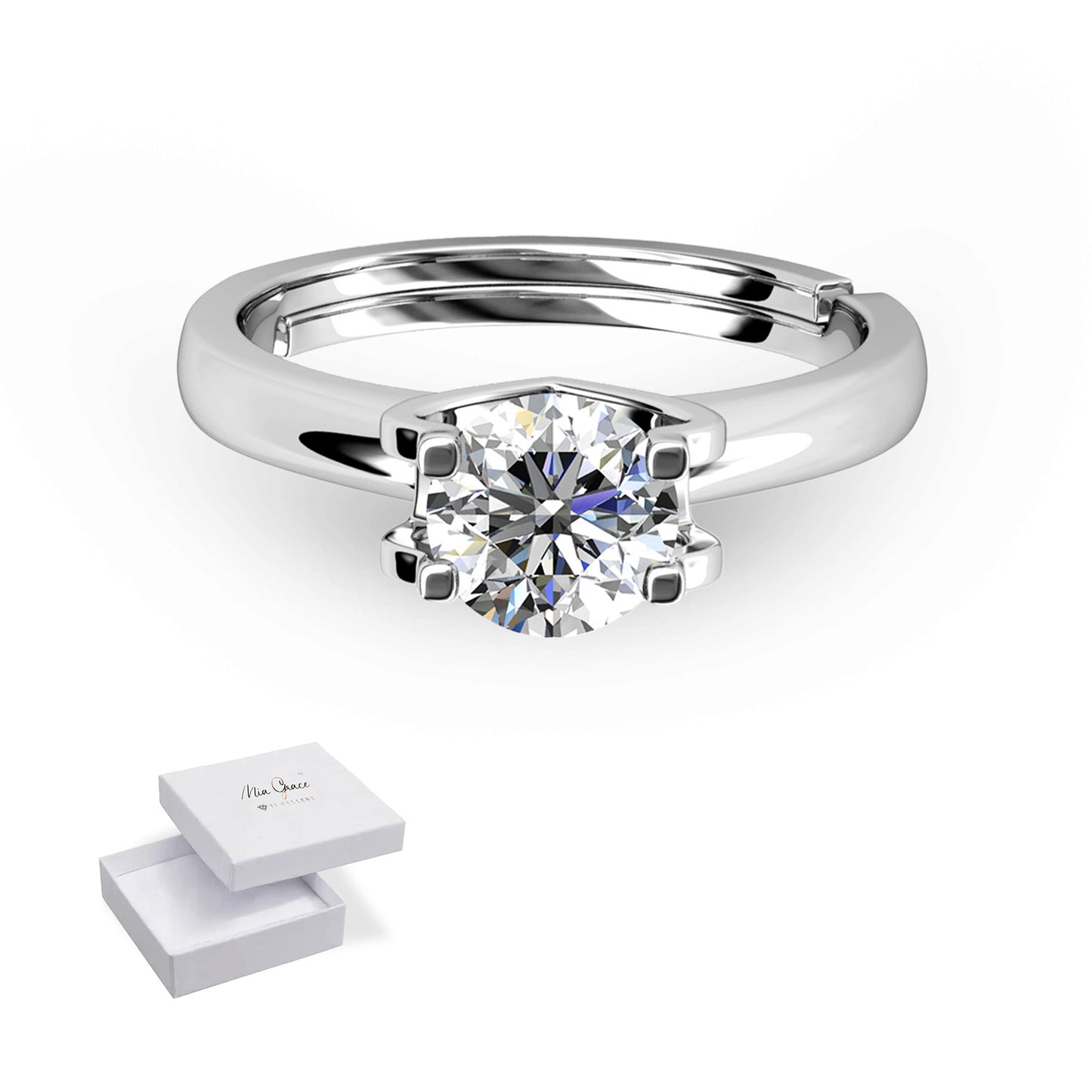 18K Gold Plated 925 Silver Moissanite Diamond 1 Carat