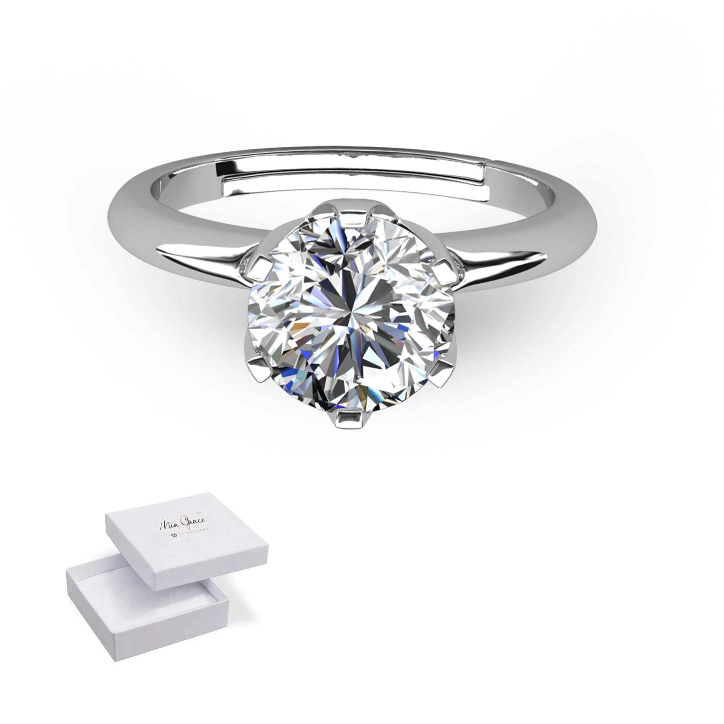 Brilliant Cut Lab Grown 1ct Moissanite Diamond Jewellery Classic 925 Silver Solitaire