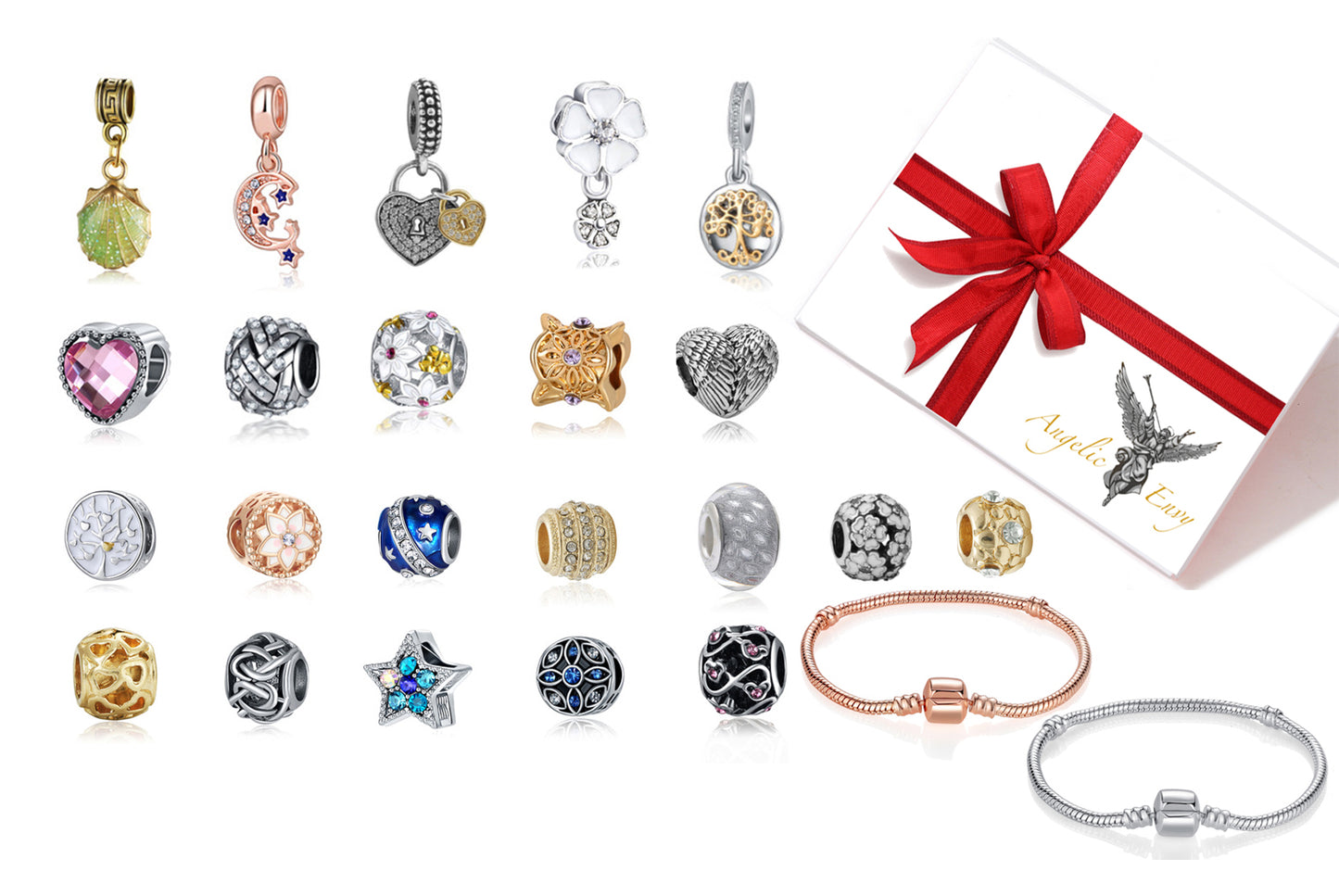 CHRISTMAS Angelic Envy Luxury Charms and Bracelets Box Set Made with Swarovski Crysta