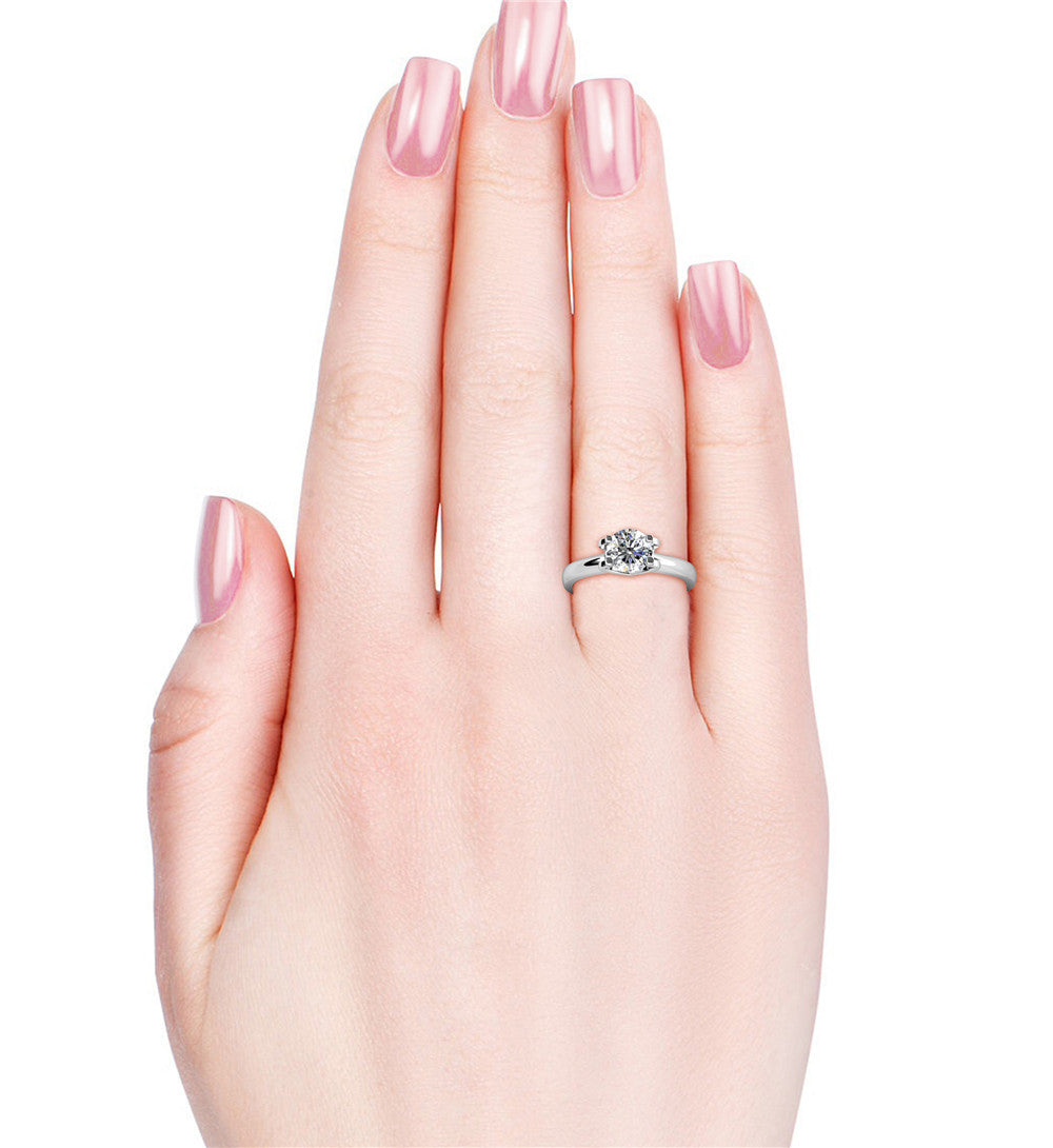 18K Gold Plated 925 Silver Moissanite Diamond 1 Carat