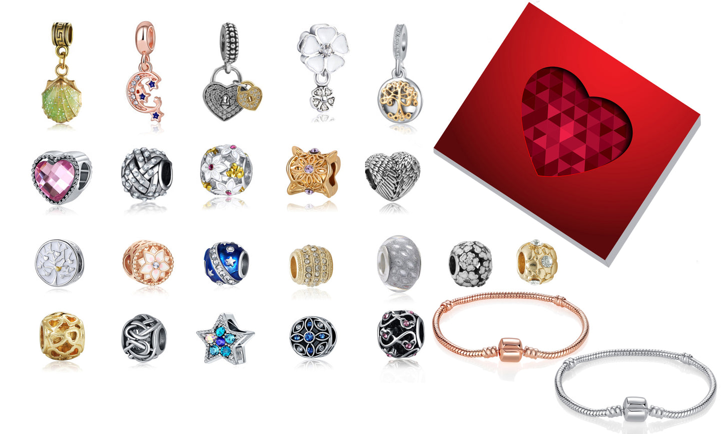 With Love Luxury Charms and Bracelet Box.