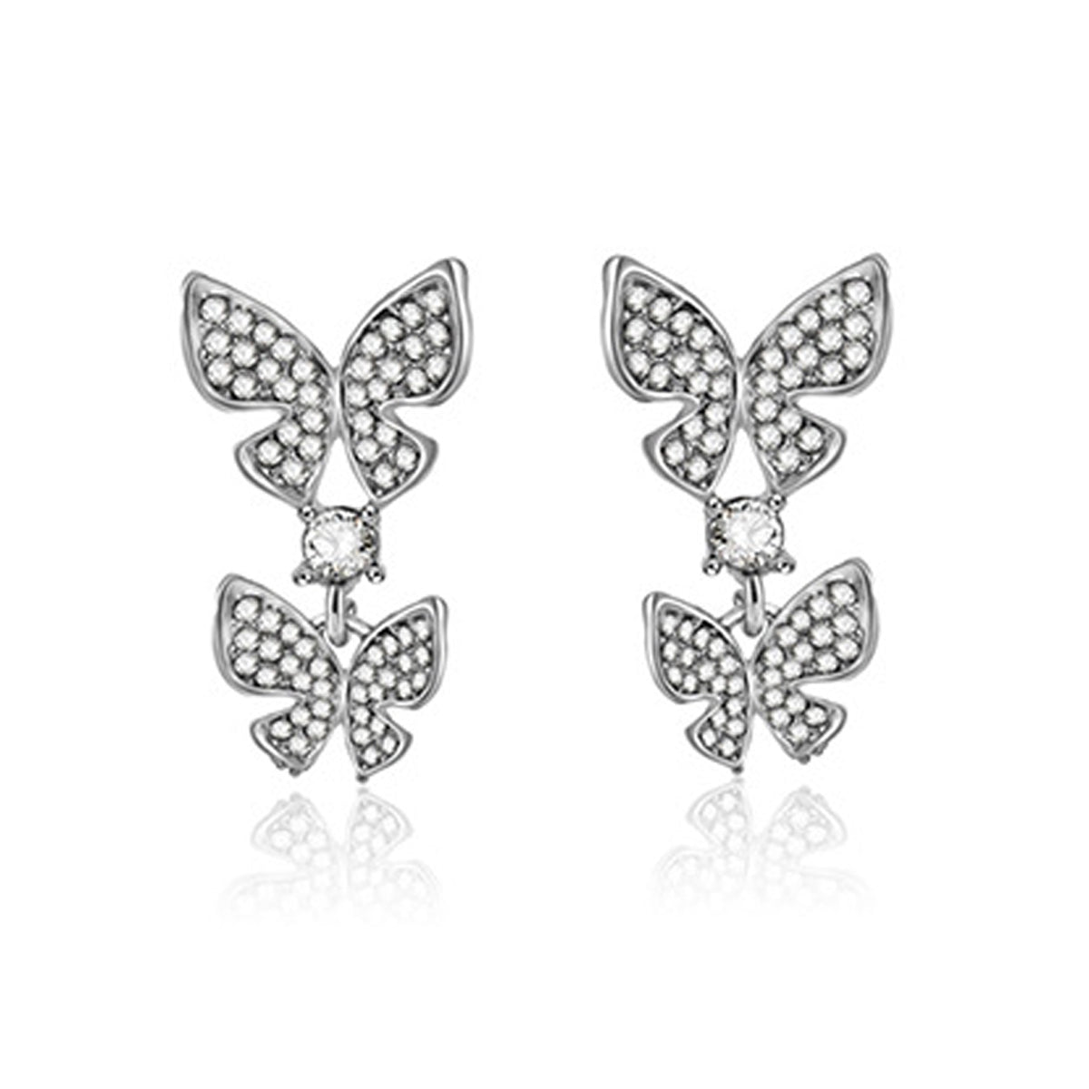 Butterfly Link Set Encrusted with Crystals for Swarovski