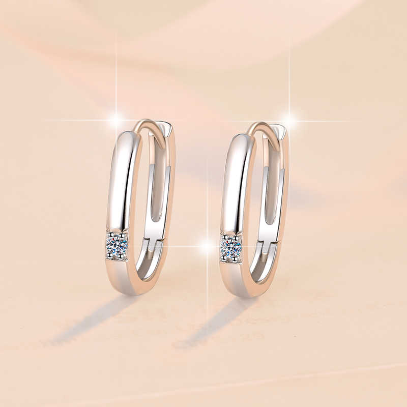 925 Silver Moissanite Loop Earrings