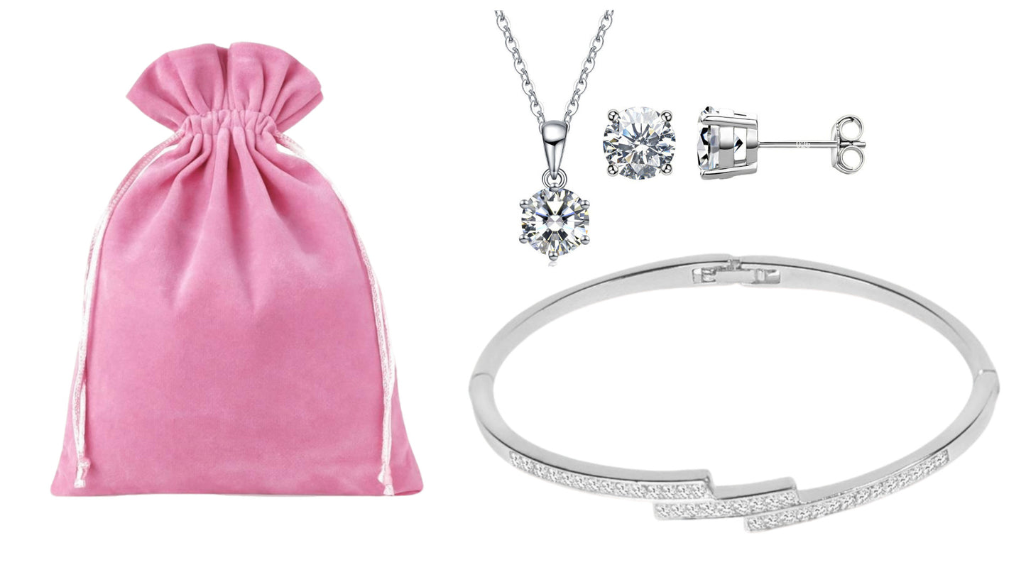 Triple Tri set Encrusted with Crystals from Swarovski