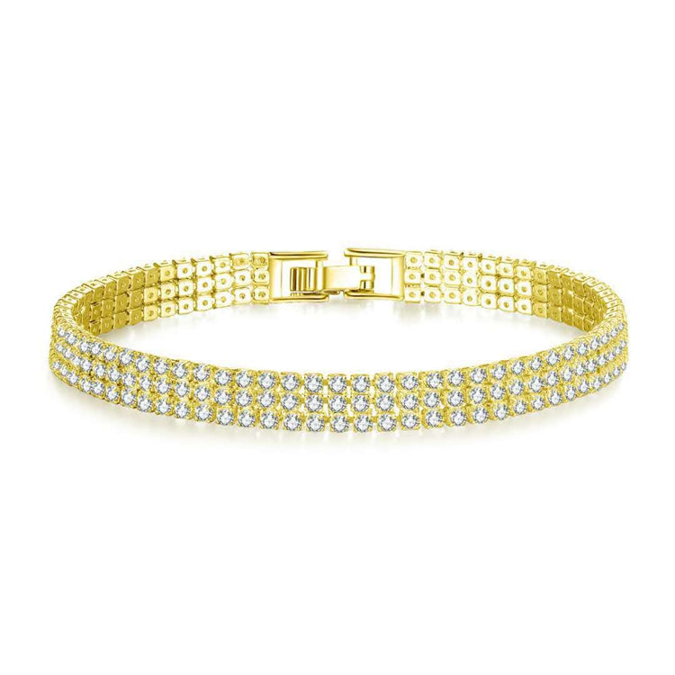 Three Row Pave Bracelet