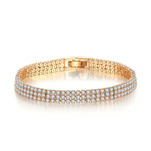 Three Row Pave Bracelet