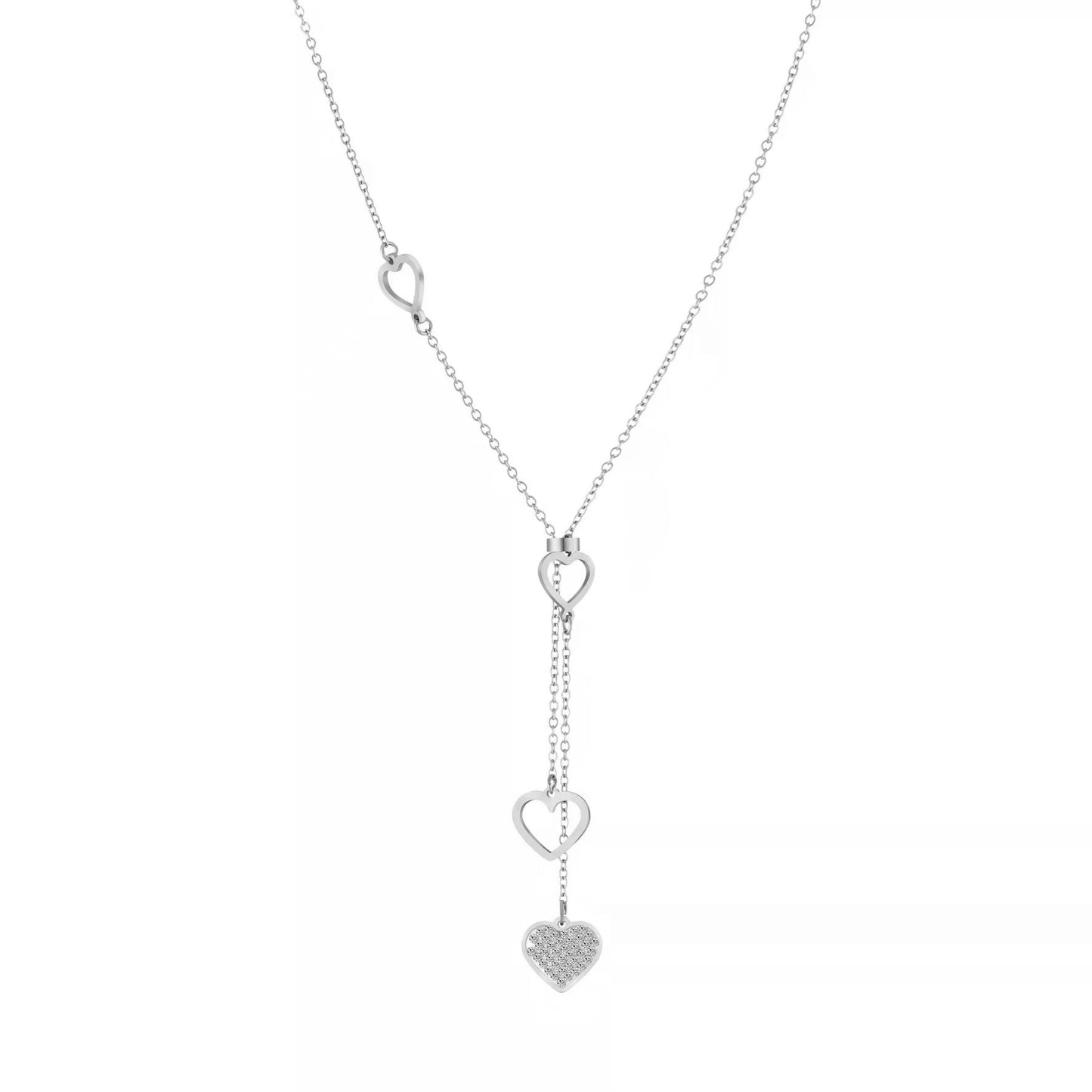 Drop Heart Pendant & Earring Set