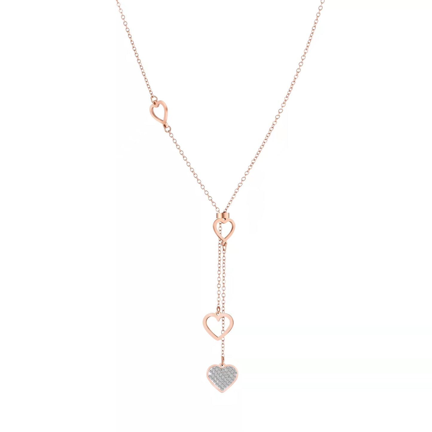 Drop Heart Pendant & Earring Set