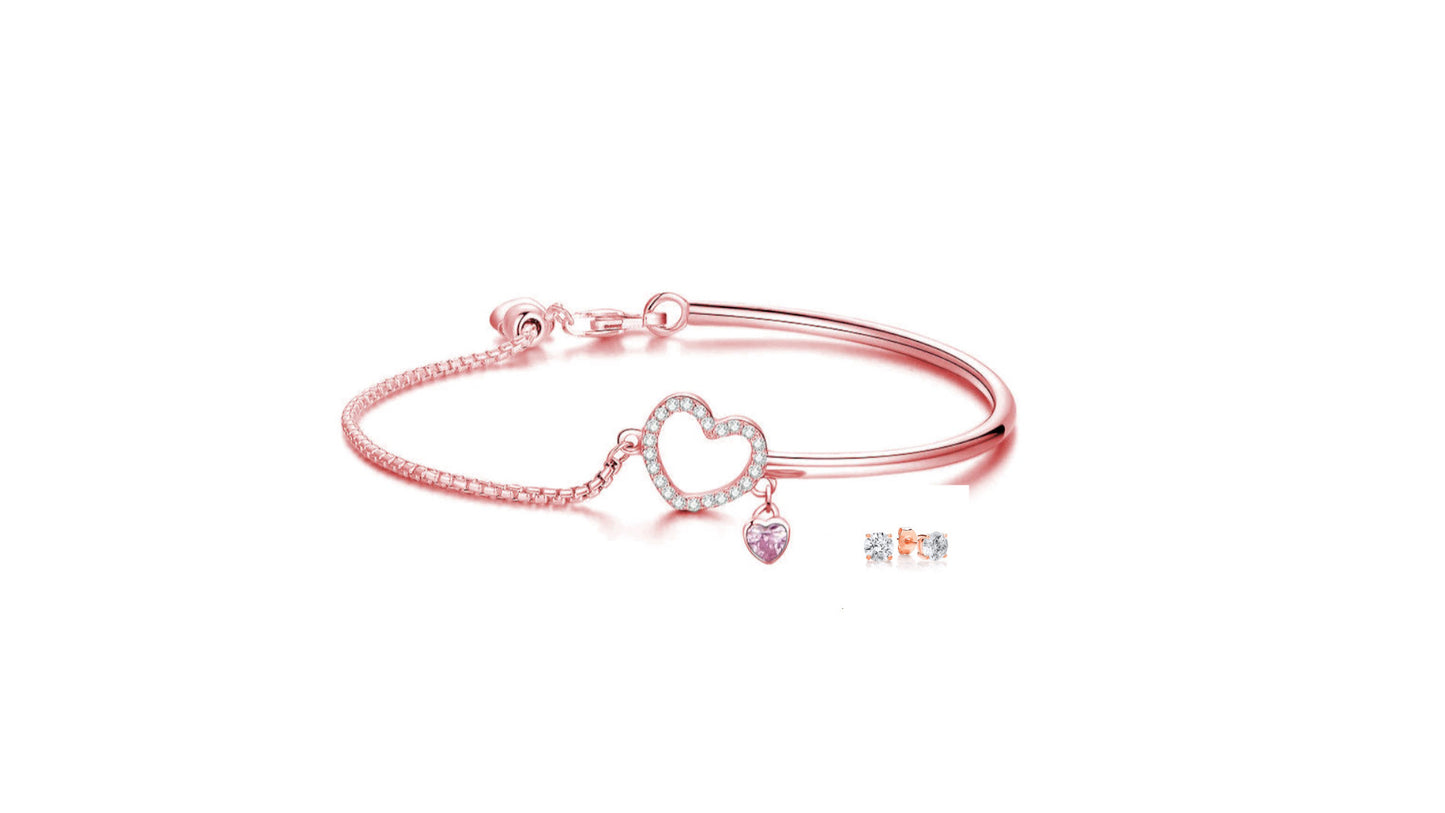 One Heart Bracelet & Earring Set