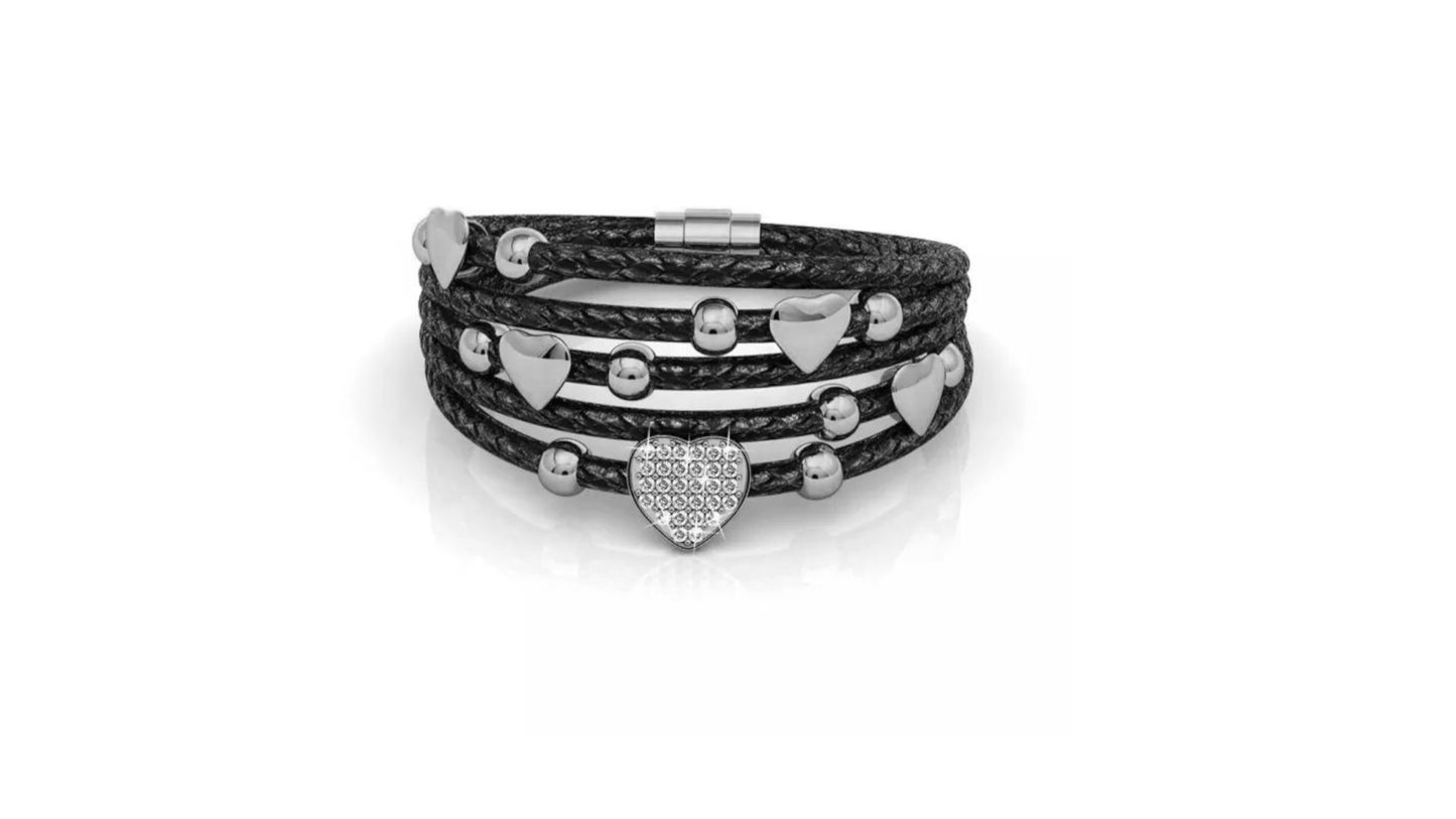 Leather Heart Bracelet
